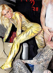 Two crazy painted tramps take on some dick while in costume