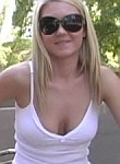 blonde plays ruboff on clit outdoors