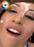 horny brunette alexis breeze gets her face filled with cock batter and loves it
