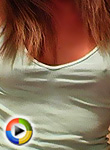 Pretty blond with small tits changing in front of her webcam